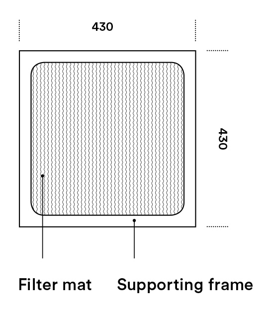 Dimensions front secondary filter Element NFEWP01