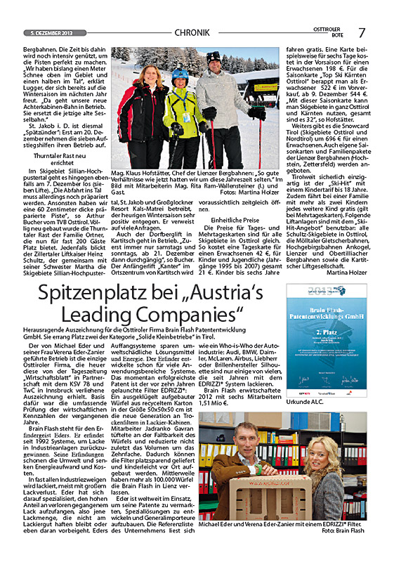 Osttiroler Bote Austrias Leading Companies 2013